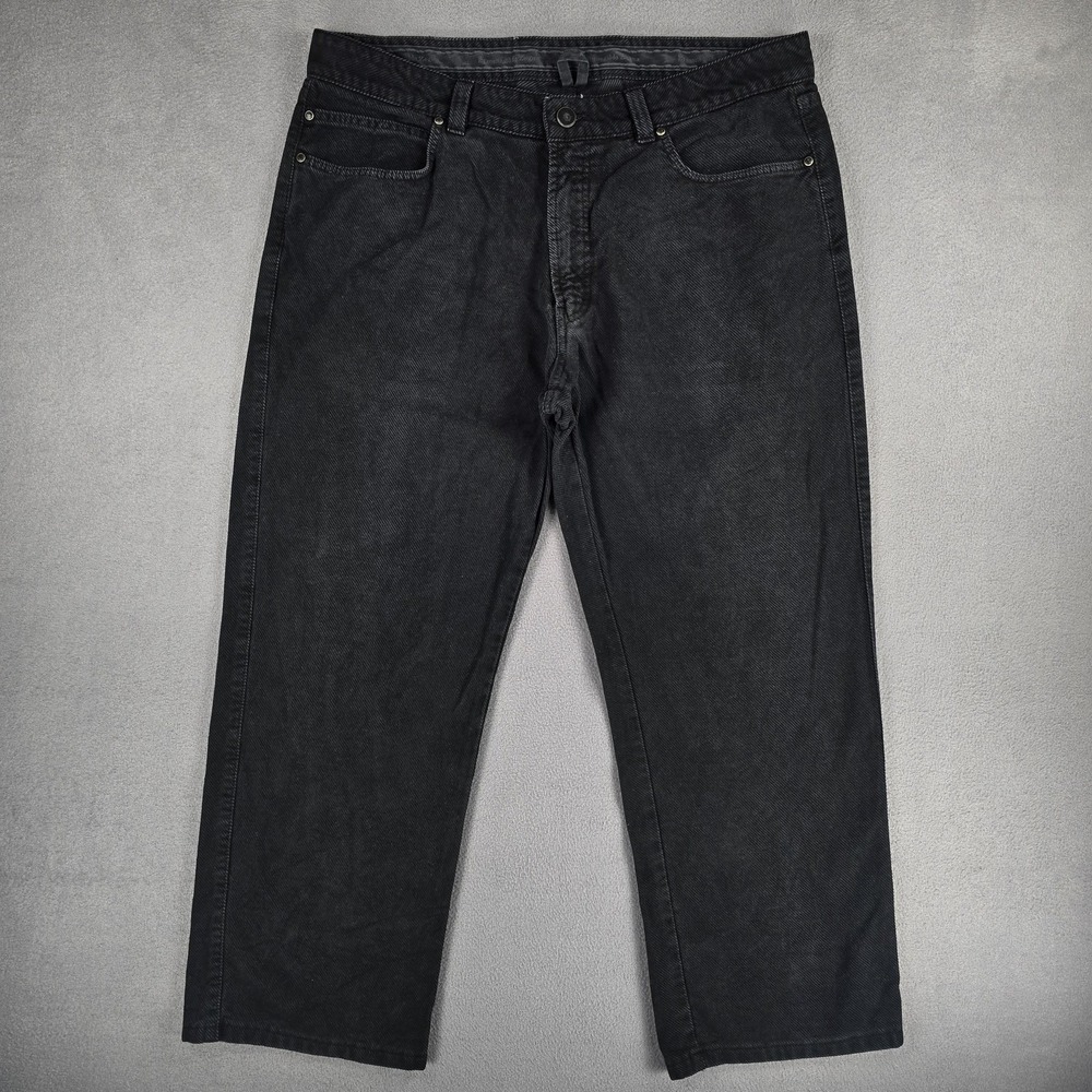 Ermenegildo Zegna Corduroy Jeans Mens 38 Black Denim Straight Leg Made in Italy